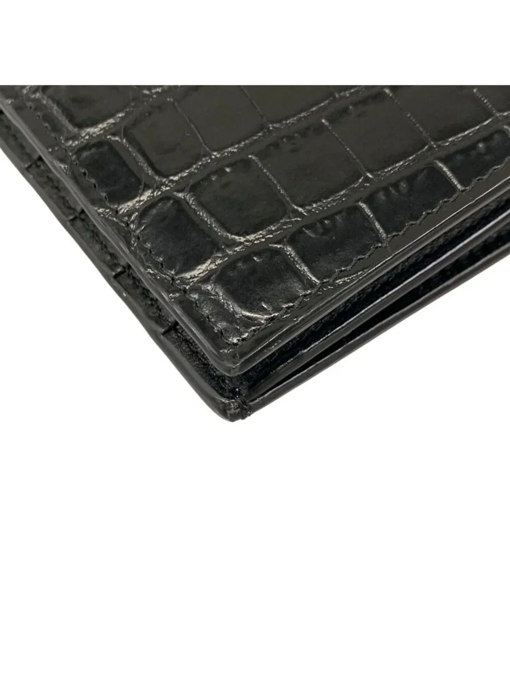 Saint Laurent Paris Wallet Black Embossed Leather
